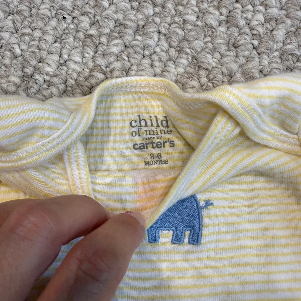 Carters‎ Baby Girls Elephant Bodysuit Shirt Leggings Set Size 3-6 Months